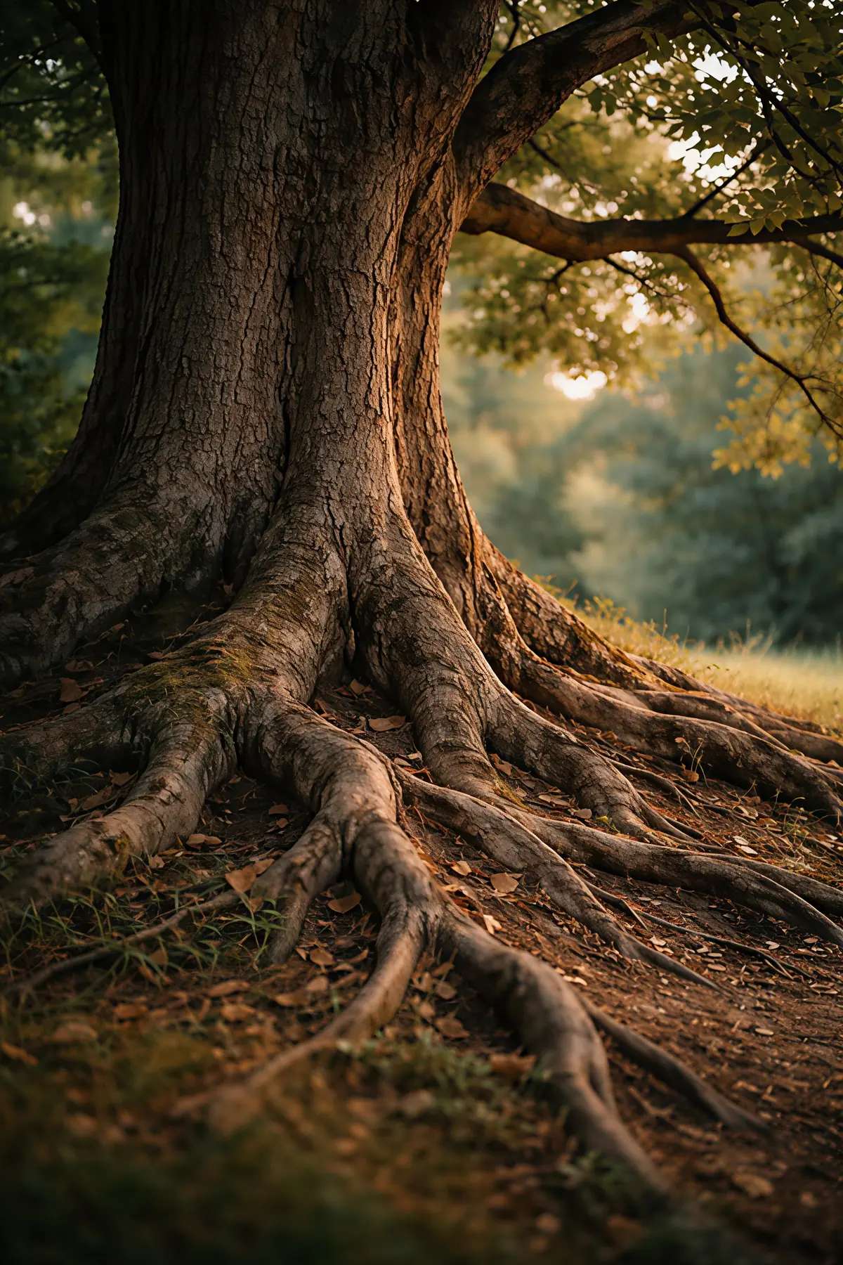Sankofa roots imagery symbolizing deep heritage, ancestral wisdom, and the foundation of personalized care at Sankofa Family Medicine